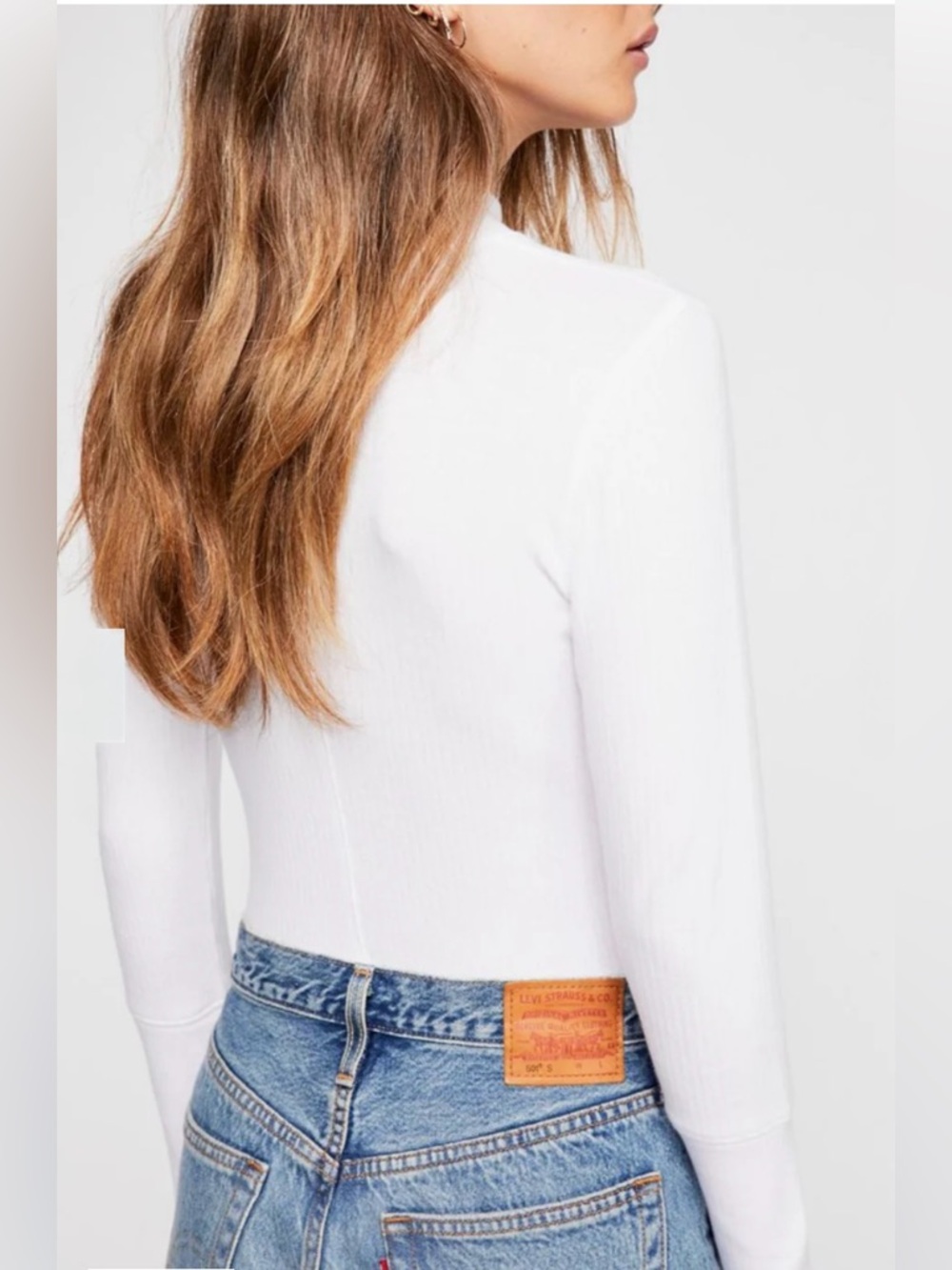 NWTs Free People Intimately mock turtle neck, ribbed, “THE RICKIE” top. Sz. M - Picture 8 of 12